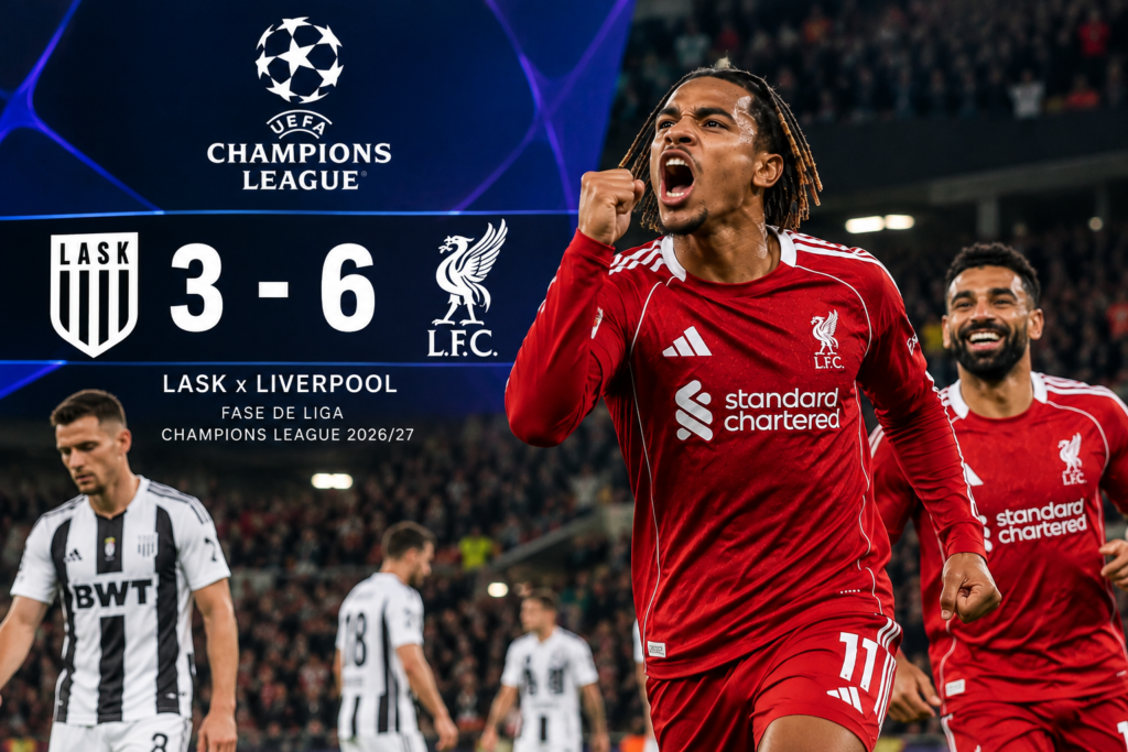 A imagem atual não possui texto alternativo. O nome do arquivo é: Liverpool-celebra-goleada-na-Champions.png